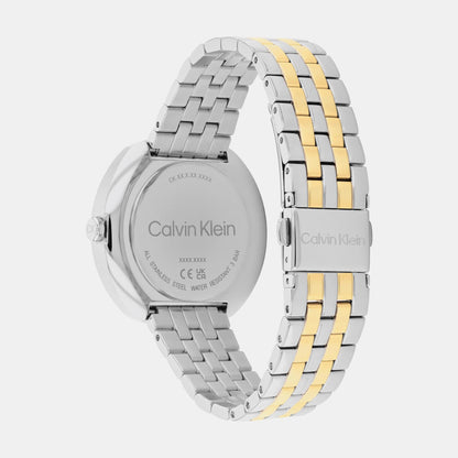 Women Quartz Champagne Dial Analog Stainless Steel Watch 25200418