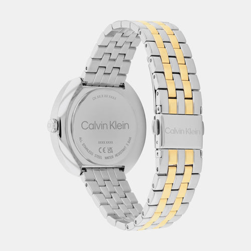 Women Quartz Champagne Dial Analog Stainless Steel Watch 25200418