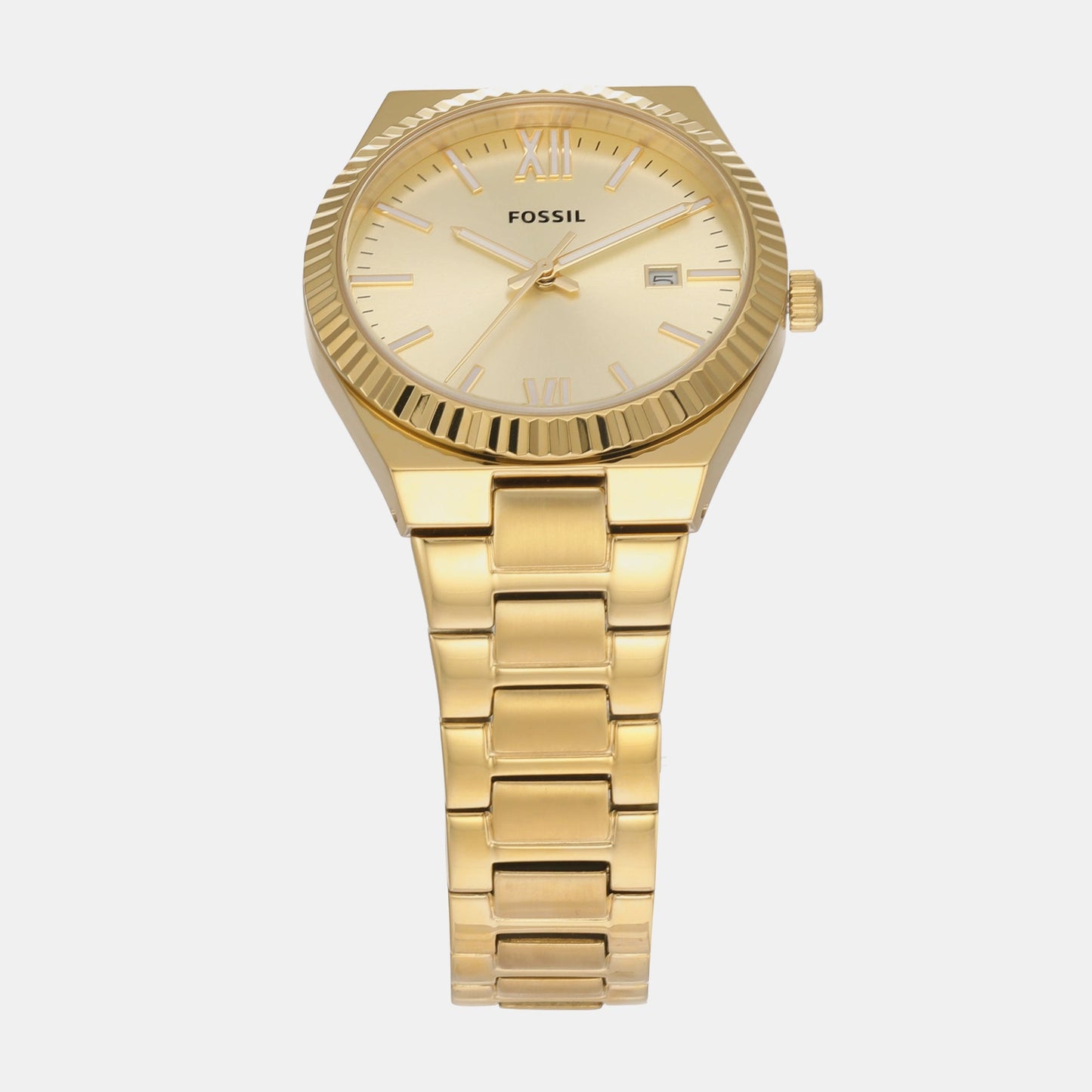 Scarlette Women Quartz Gold Dial Analog Stainless Steel Watch ES5299