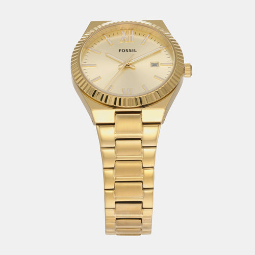 Scarlette Women Quartz Gold Dial Analog Stainless Steel Watch ES5299