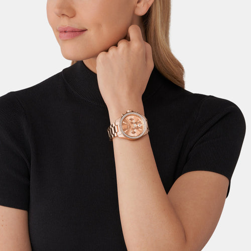 Wren Women Quartz Pink Dial Chronograph Stainless Steel Watch MK7430