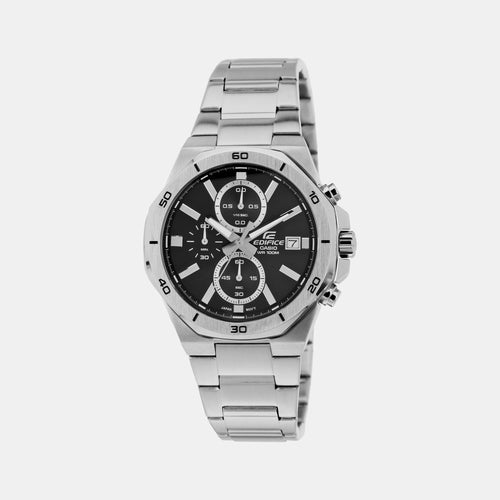 Edifice Men Quartz Black Dial Chronograph Stainless Steel Watch ED583