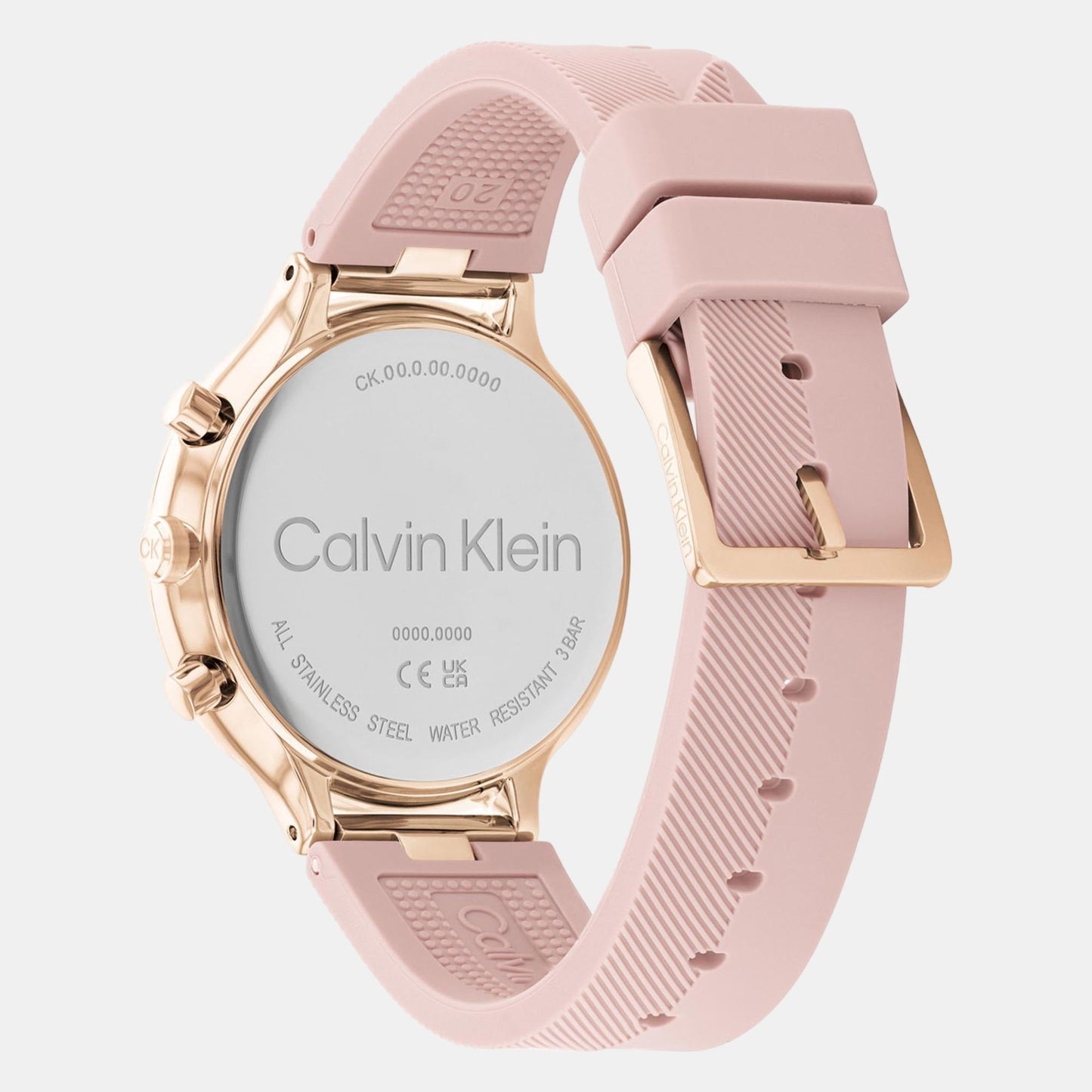 Energize Women Quartz Pink Dial Chronograph Silicone Watch 25200243