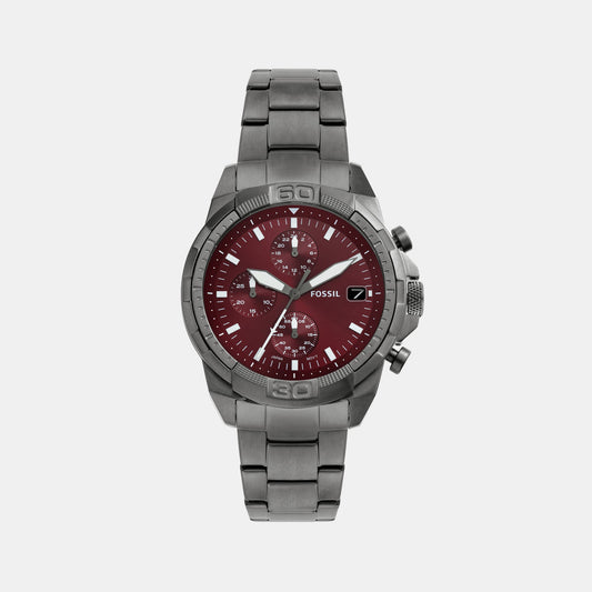 Bronson Men Quartz Grey Dial Chronograph Stainless Steel Watch FS6017