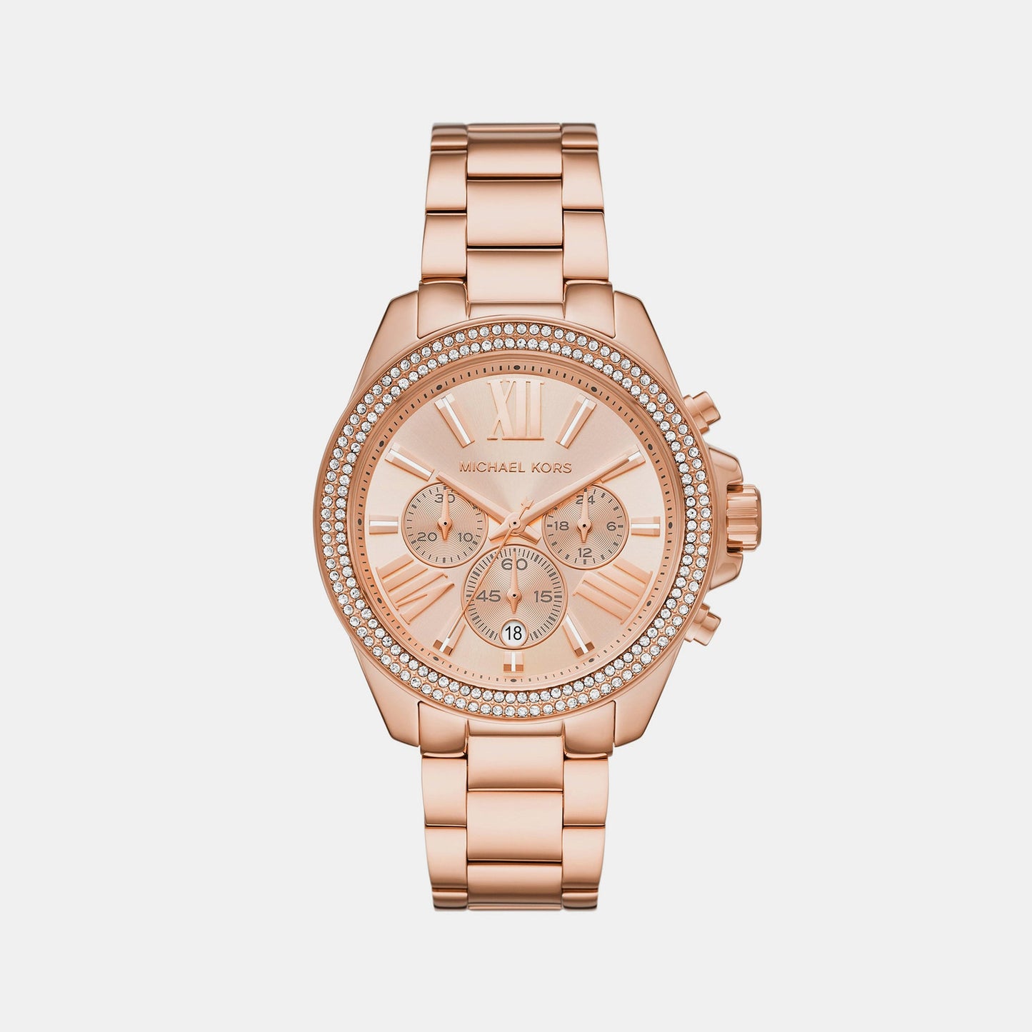 Wren Women Quartz Pink Dial Chronograph Stainless Steel Watch MK7430