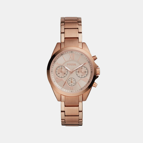 Modern Courier Women Quartz Pink Dial Chronograph Stainless Steel Watch BQ3036