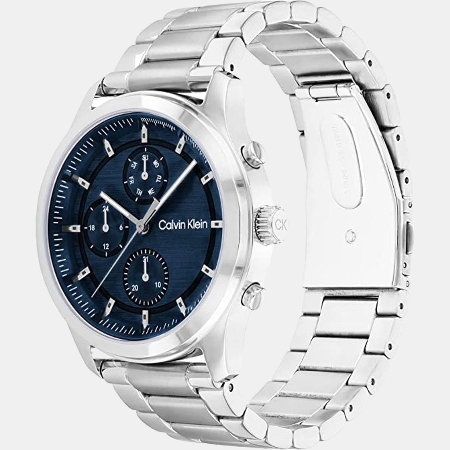 Sport Men Quartz Blue Dial Chronograph Stainless Steel Watch 25200208