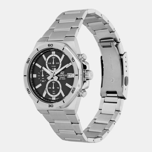 Edifice Men Quartz Black Dial Chronograph Stainless Steel Watch ED583