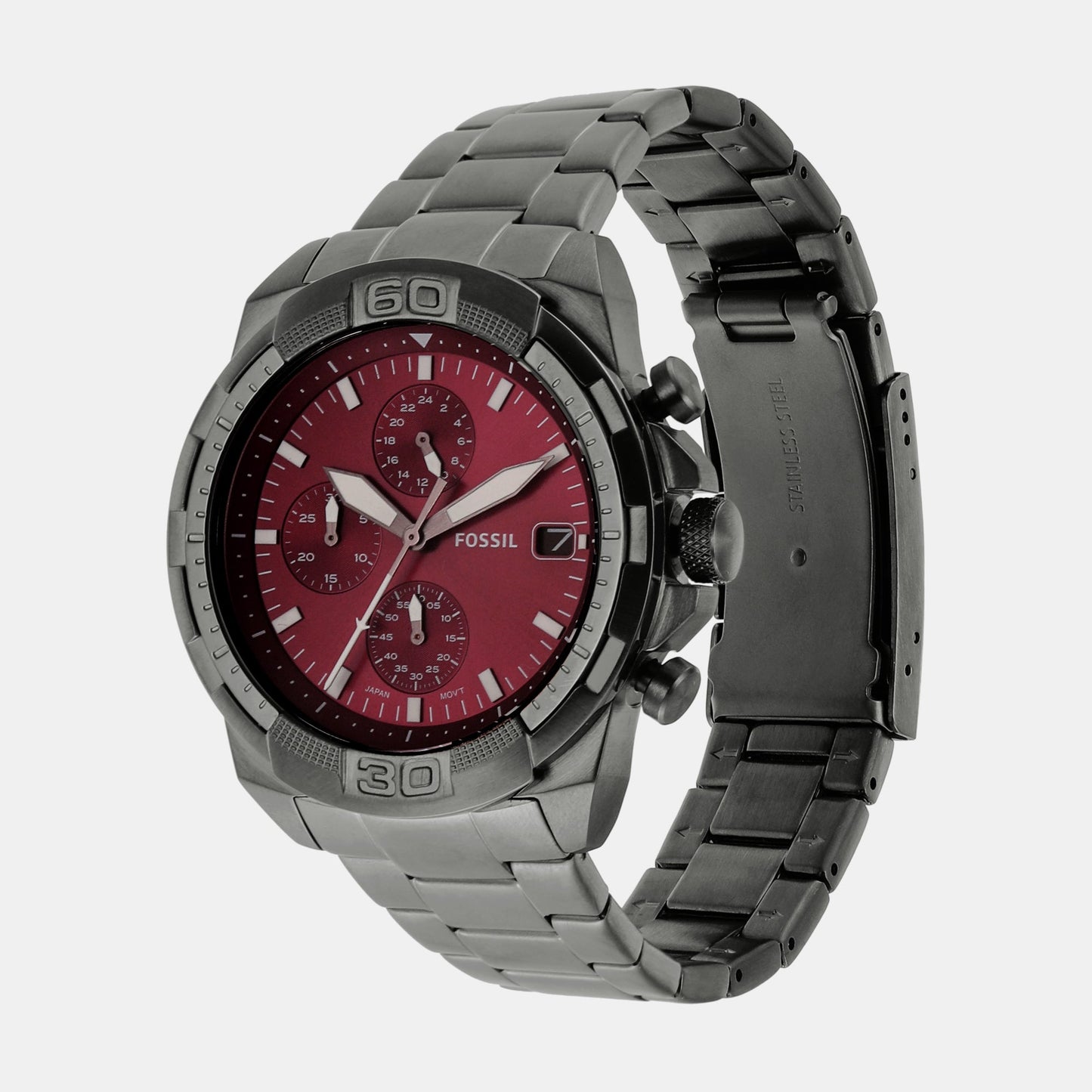 Bronson Men Quartz Grey Dial Chronograph Stainless Steel Watch FS6017