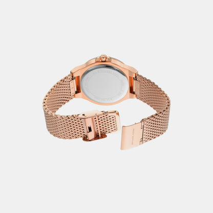 Lennox Women Quartz Pink Dial Analog Mesh Watch MK7336