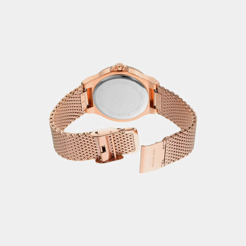 Lennox Women Quartz Pink Dial Analog Mesh Watch MK7336