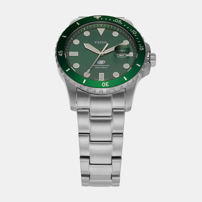 Fossil Blue Dive Men Quartz Green Dial Analog Stainless Steel Watch FS6033
