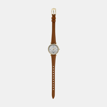 Carlie Women Quartz Silver Dial Analog Leather Watch ES5297