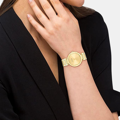 Ck Sensation Women Quartz Champagne Dial Analog Stainless Steel Watch 25200252