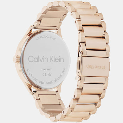 Ck Dress Women Quartz Pink Dial Multi-Function Stainless Steel Watch 25200370