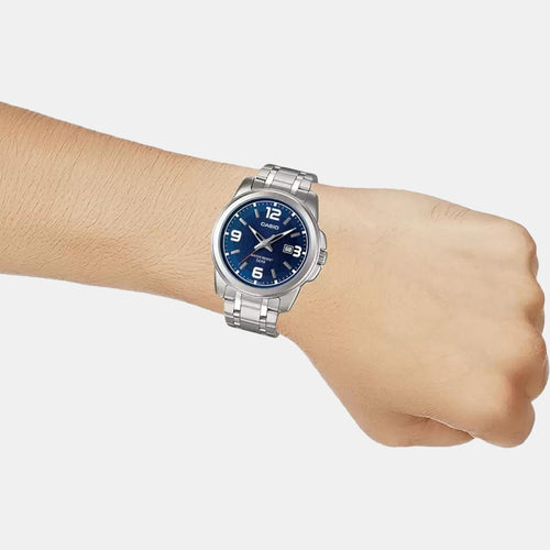 Enticer Men Quartz Blue Dial Analog Stainless Steel Watch A551