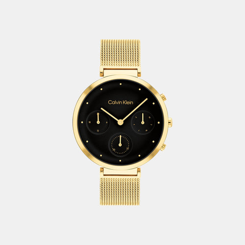 Minimalistic T-Bar Women Quartz Black Dial Chronograph Stainless Steel Watch 25200287