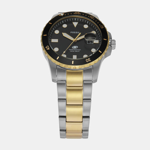 Fossil Blue Dive Men Quartz Black Dial Analog Stainless Steel Watch FS6031