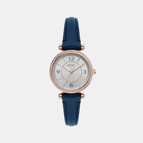 Carlie Women Quartz Silver Dial Analog Leather Watch ES5295