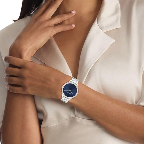 Timeless Women Quartz Blue Dial Analog Stainless Steel Watch 25100001