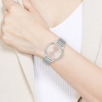 Timeless Women Quartz Pink Dial Analog Stainless Steel Watch 25100004