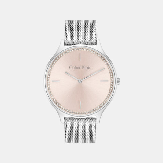 Timeless Women Quartz Pink Dial Analog Stainless Steel Watch 25100004