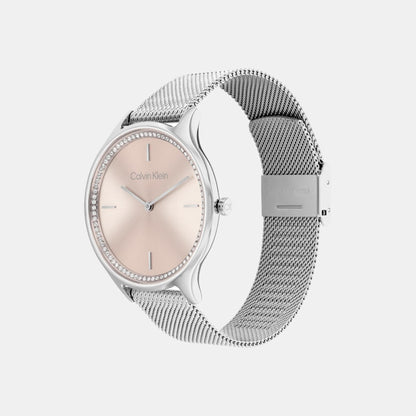 Timeless Women Quartz Pink Dial Analog Stainless Steel Watch 25100004