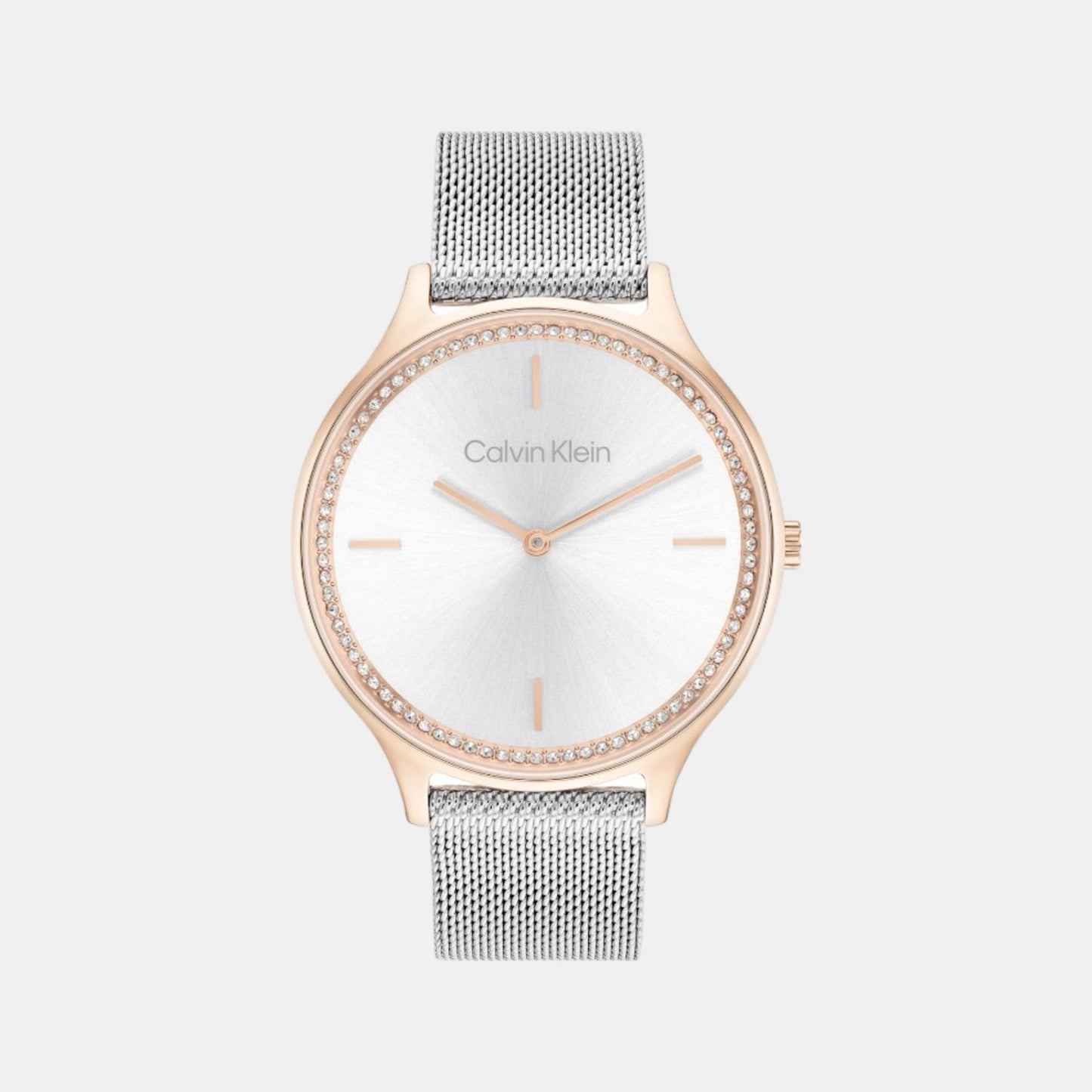 Timeless Women Quartz Silver Dial Analog Mesh Watch 25100006