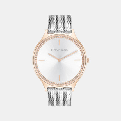 Timeless Women Quartz Silver Dial Analog Mesh Watch 25100006