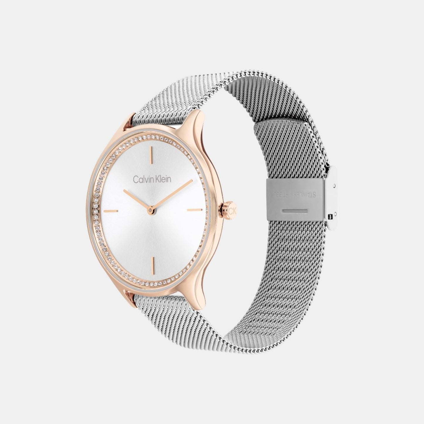 Timeless Women Quartz Silver Dial Analog Mesh Watch 25100006