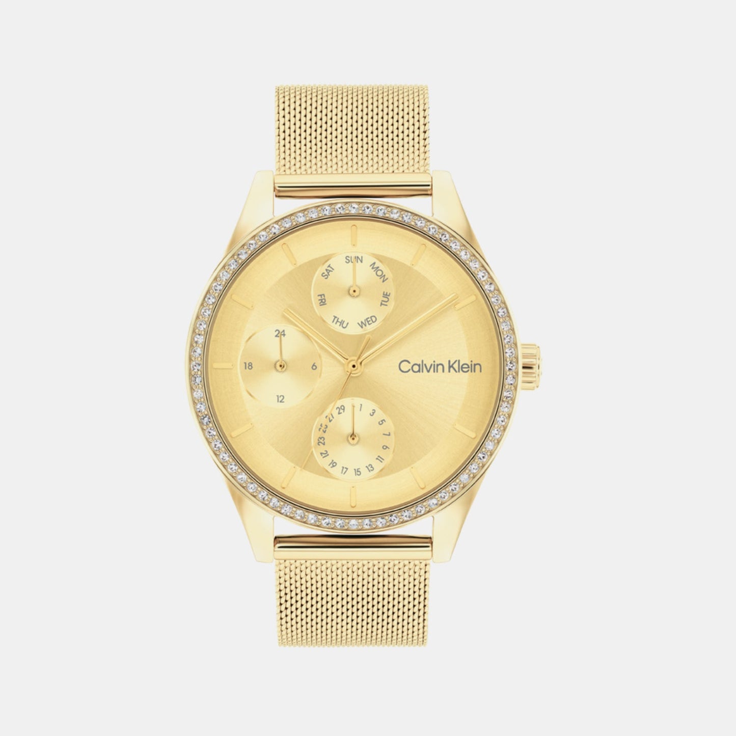 Spark Women Quartz Gold Dial Multi-Function Stainless Steel Watch 25100011