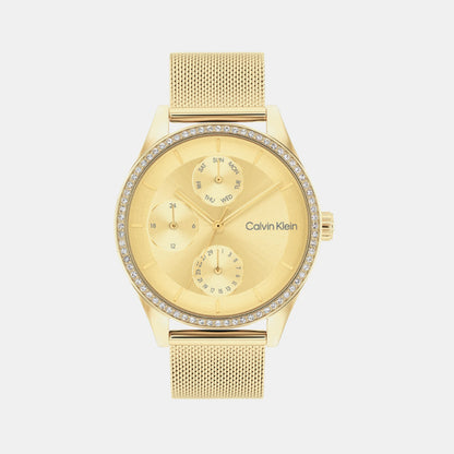 Spark Women Quartz Gold Dial Multi-Function Stainless Steel Watch 25100011