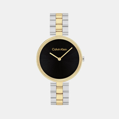 Gleam Women Quartz Black Dial Analog Stainless Steel Watch 25100012