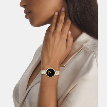 Gleam Women Quartz Black Dial Analog Stainless Steel Watch 25100012