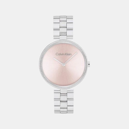 Gleam Women Quartz Pink Dial Analog Stainless Steel Watch 25100015