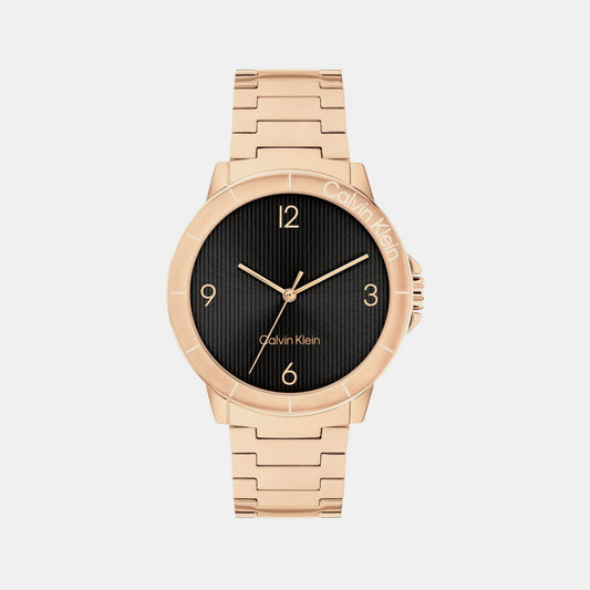 Vivacious Women Quartz Black Dial Analog Stainless Steel Watch 25100024