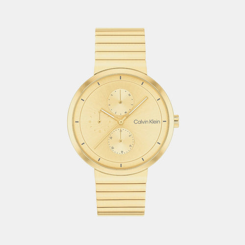 Create Women Quartz Gold Dial Multi-Function Stainless Steel Watch 25100030