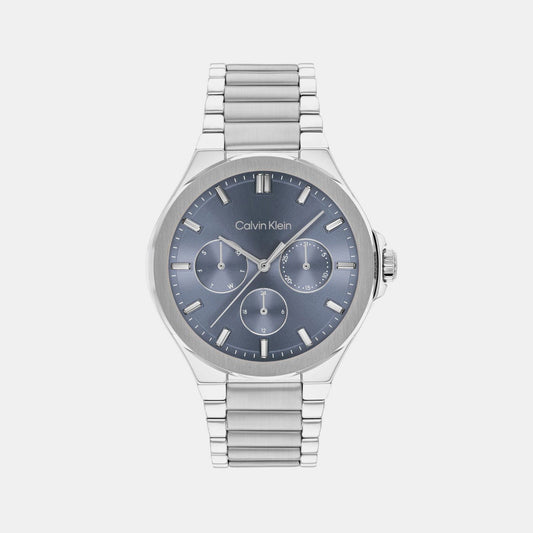 Vibrancy Women Quartz Blue Dial Multi-Function Stainless Steel Watch 25100051