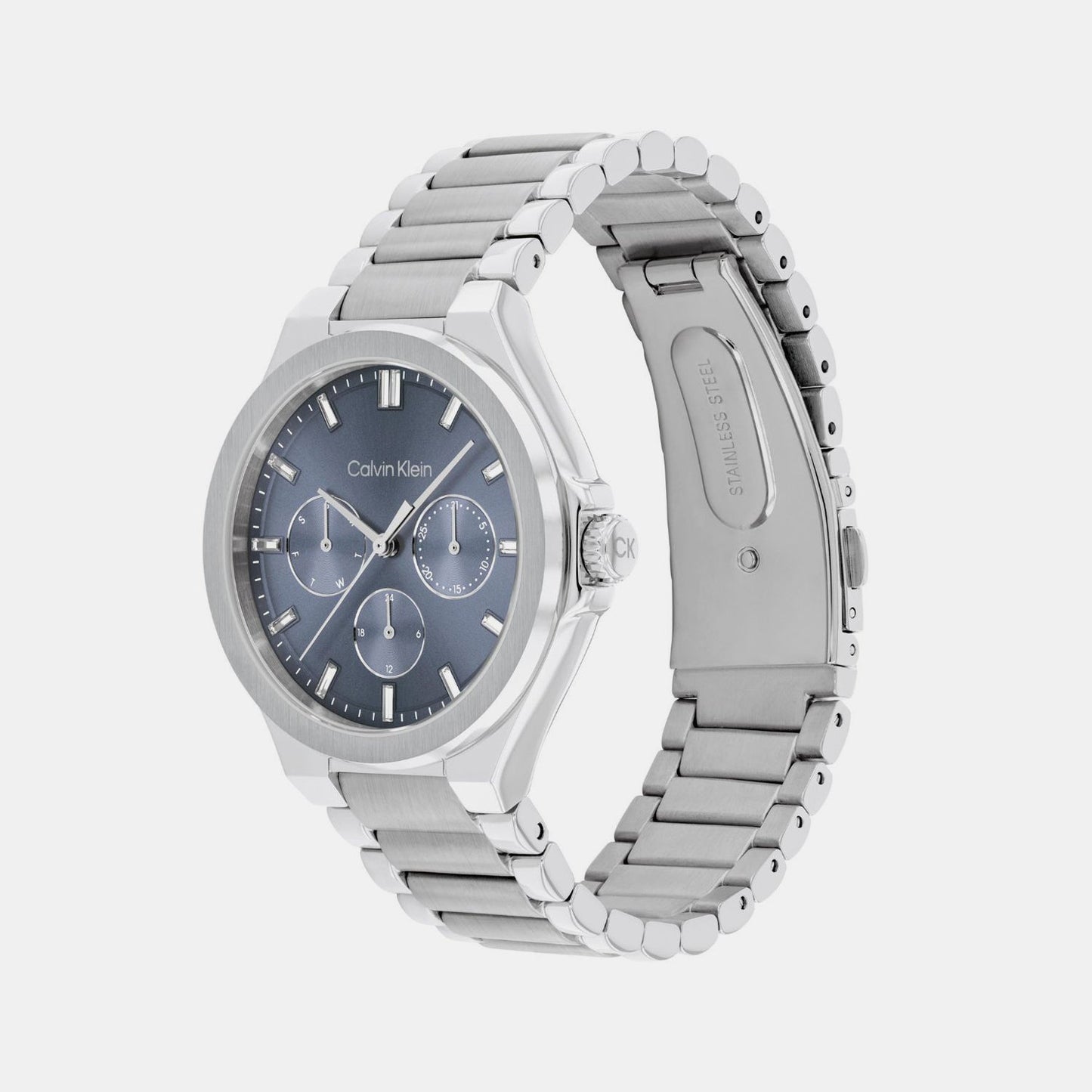 Vibrancy Women Quartz Blue Dial Multi-Function Stainless Steel Watch 25100051