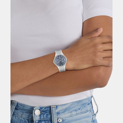 Vibrancy Women Quartz Blue Dial Multi-Function Stainless Steel Watch 25100051