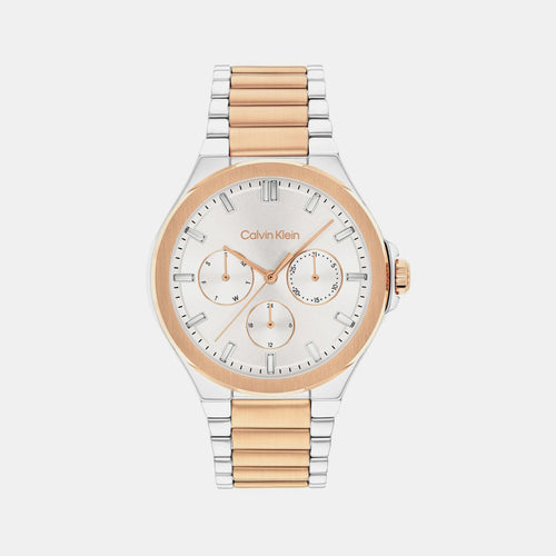 Vibrancy Women Quartz White Dial Multi-Function Stainless Steel Watch 25100052