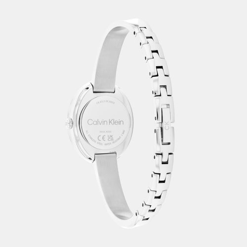 Women Quartz White Dial Analog Stainless Steel Watch 25100055