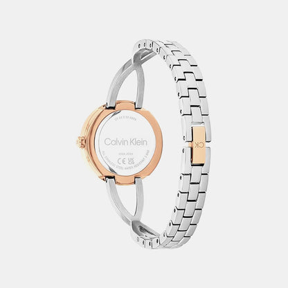 Sculpted Embrace Women Quartz Silver Dial Analog Stainless Steel Watch 25100060