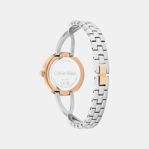 Sculpted Embrace Women Quartz Silver Dial Analog Stainless Steel Watch 25100060