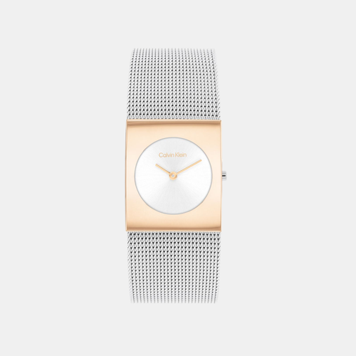 Ck Pulse Women Quartz Silver Dial Analog Mesh Watch 25100063
