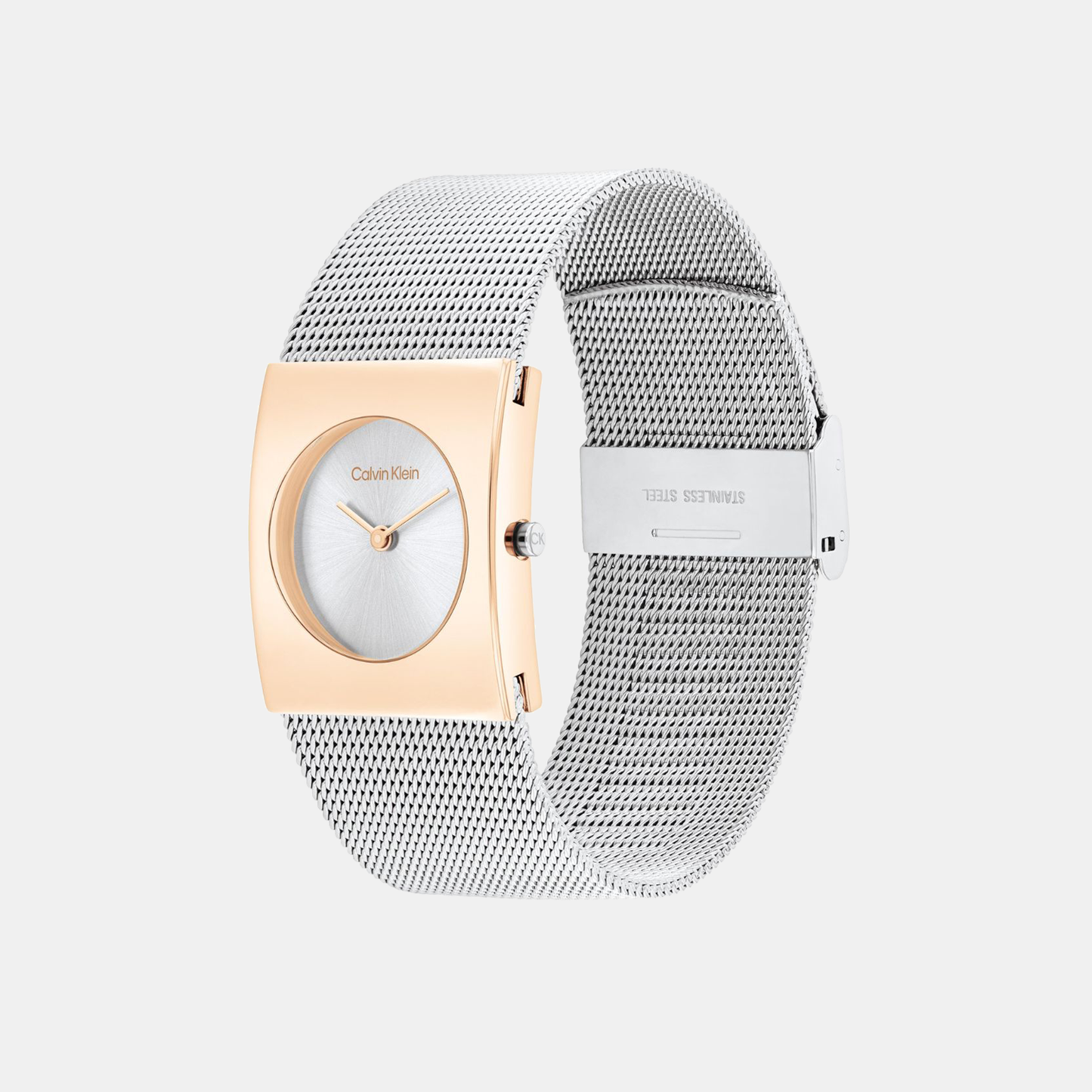 Ck Pulse Women Quartz Silver Dial Analog Mesh Watch 25100063