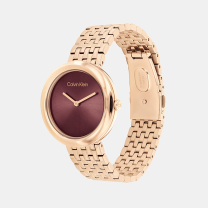 Twisted Bezel Women Quartz Purple Dial Analog Stainless Steel Watch 25100067