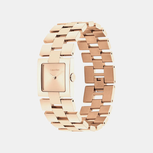 Ck Meridian Women Quartz Pink Dial Analog Stainless Steel Watch 25100090