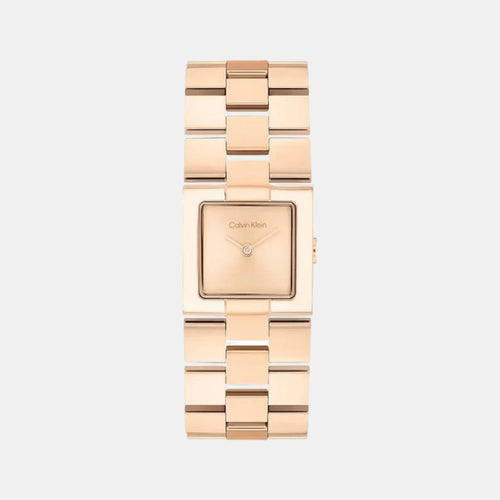 Ck Meridian Women Quartz Pink Dial Analog Stainless Steel Watch 25100090