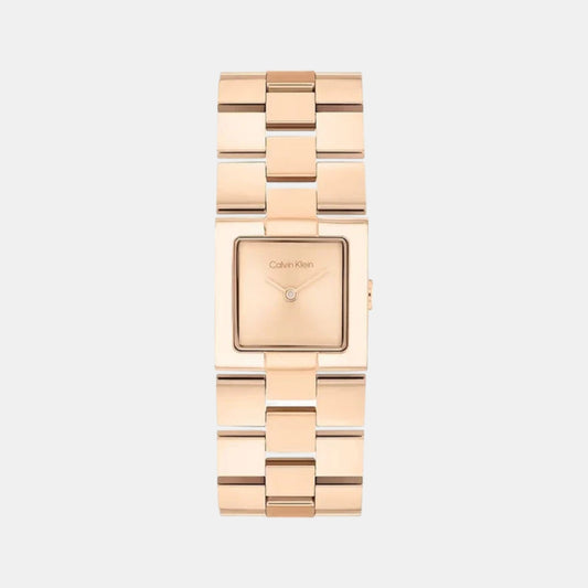 Ck Meridian Women Quartz Pink Dial Analog Stainless Steel Watch 25100090
